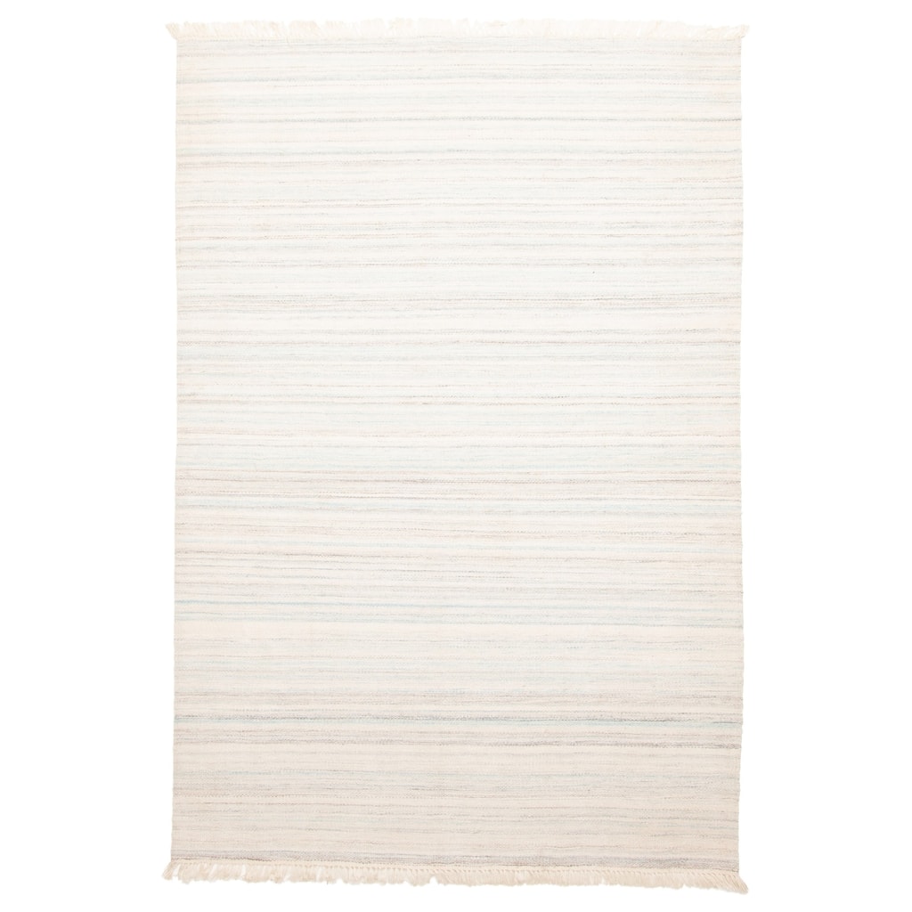 ECARPETGALLERY Flat-Weave Ankara FW Cream Wool Kilim - 5'2 x 7'9