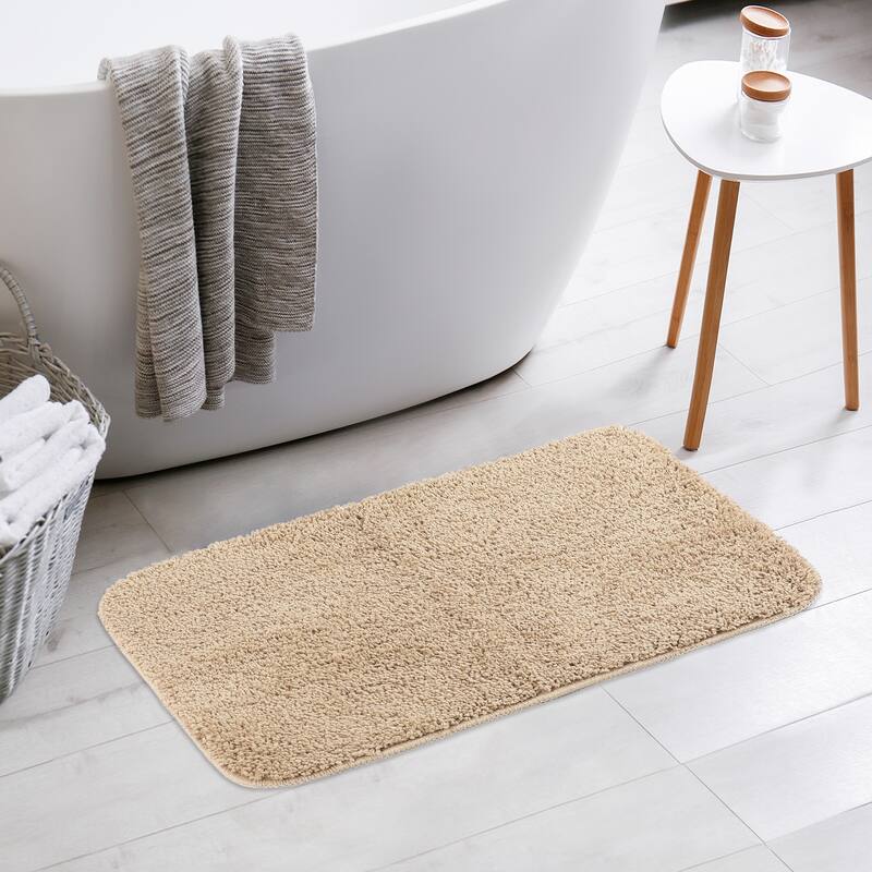 Bathroom Rugs, Soft Plush Bath Mats Non Slip Extra Bathroom Mat Quick Dry Anti Skid Shaggy Bath Rugs