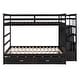preview thumbnail 19 of 43, Modern Full over Full Multifunctional Bunk Bed With Trundle And Staircase,Storage Drawers,Solid Construction
