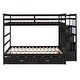preview thumbnail 4 of 13, Simple Full over Full Bunk Bed With Trundle And Staircase,Storage Drawers