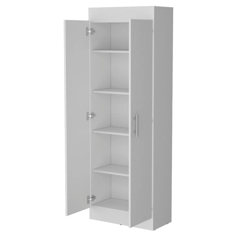 5-Shelf Tall Pantry Storage Cabinet, 66.8" with Chic Handles for Kitchen Organization