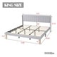 preview thumbnail 32 of 91, Caxkun Upholstered Platform Bed Frame with Wingback headboard