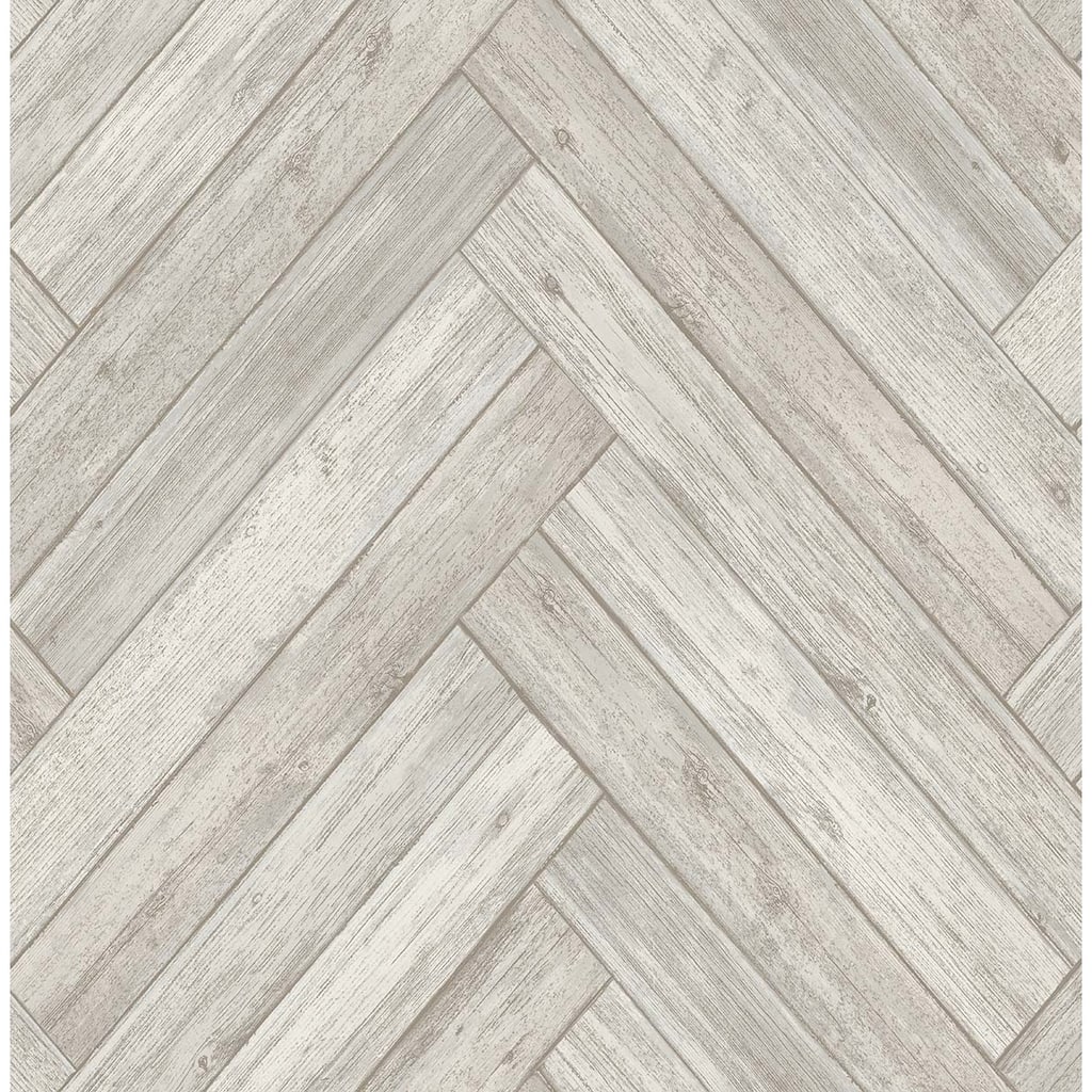 Seabrook Designs Stacked Chevron Faux Wood Unpasted Wallpaper
