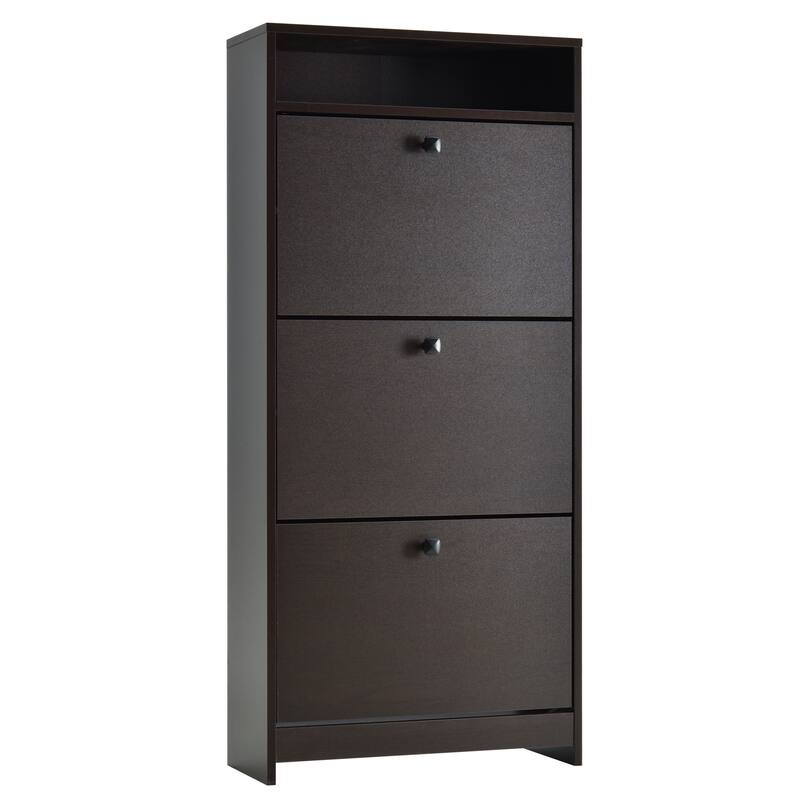 Compact Shoe Storage Organizer Cabinet with 3 Drawers and Upper Shelf for Keys, Wallets, and Decor, Hallway, Porch, Mudroom
