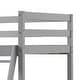 preview thumbnail 11 of 24, Twin Over Twin Bunk Bed Wood Bed Frame with 2 Storage Drawers and Ladder-Gray