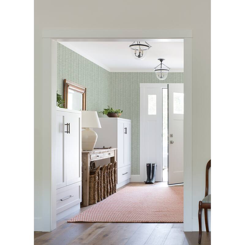 A-Street Prints Simon Green Woven Texture Wallpaper