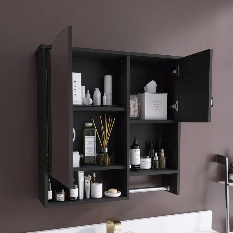 29'' x 28" Rectangular MDF Medicine Cabinet with Mirror
