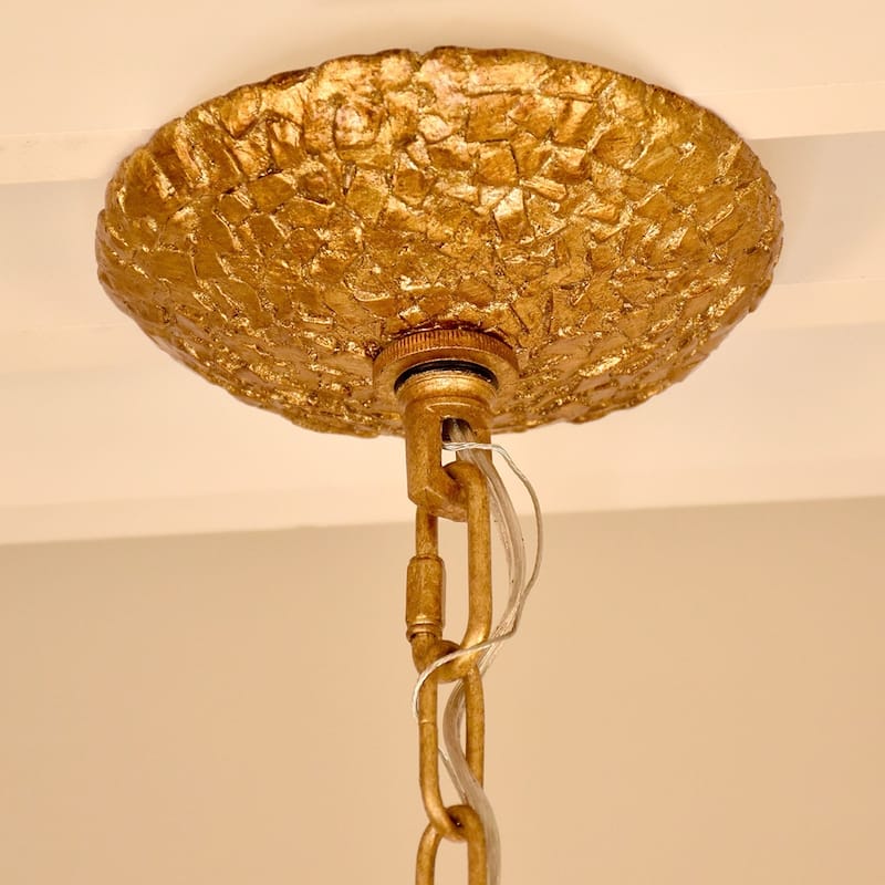 5 Light Mini Chandelier in Antique Gold