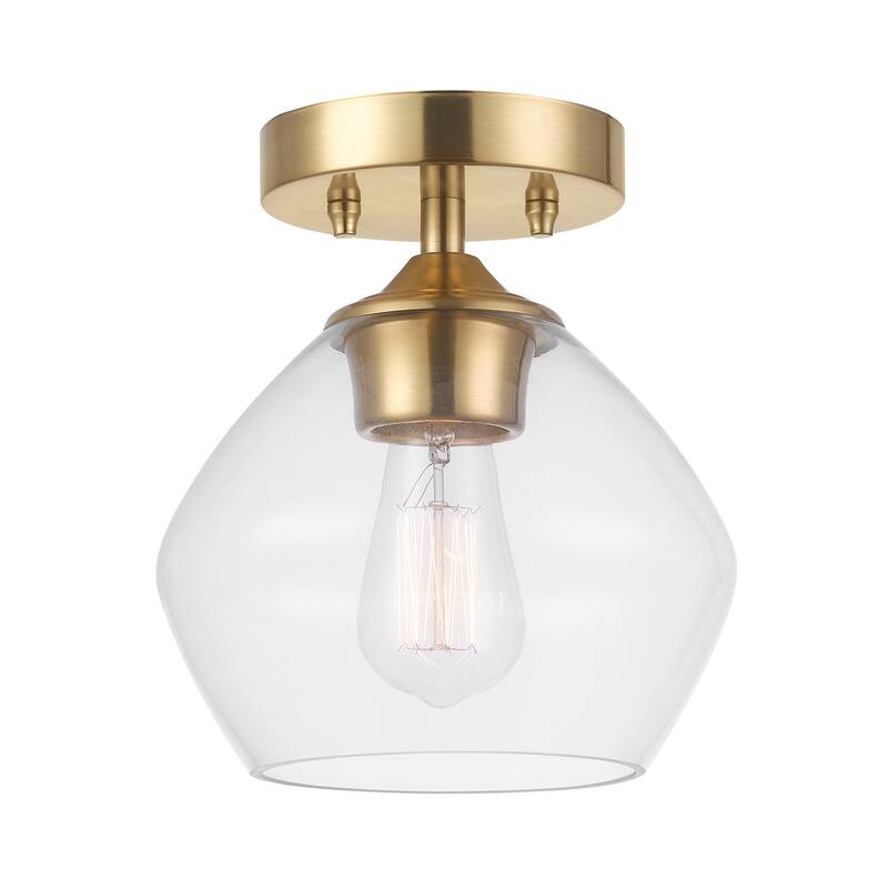 Harrow 1-Light Semi-Flush Mount Ceiling Lighting with Clear Glass Shade - one size