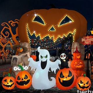 Bat Pumpkin Row Stand Halloween Inflatable Outdoor Decoration