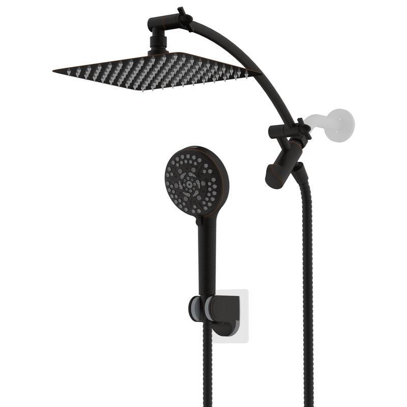 Metal 10" High Pressure Rainfall Shower Head/Handheld Showerhead Comb - Oil Rubbed Bronze