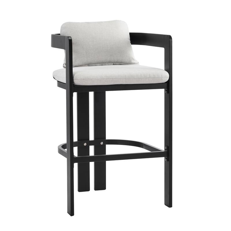 Christopher Knight Home - Pula Outdoor Modern Aluminum Counter Stools - Bar Chairs with Fade-Resistant Cushions