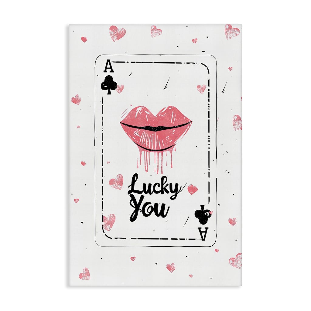 Stupell Lucky You Playing Card Canvas Wall Art Design By LSR Design Studio