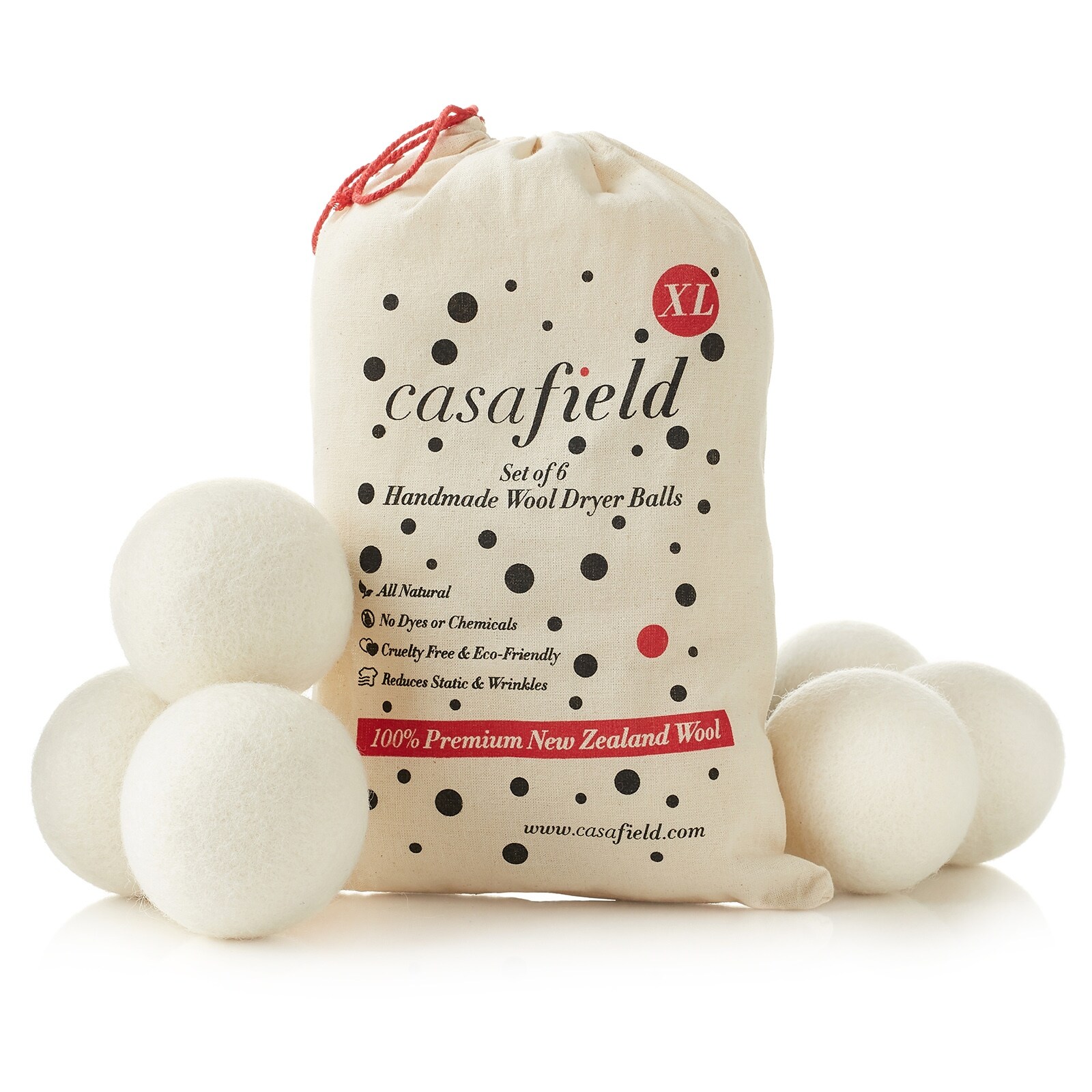 100% wool Eco friendly dryer balls set of 3
