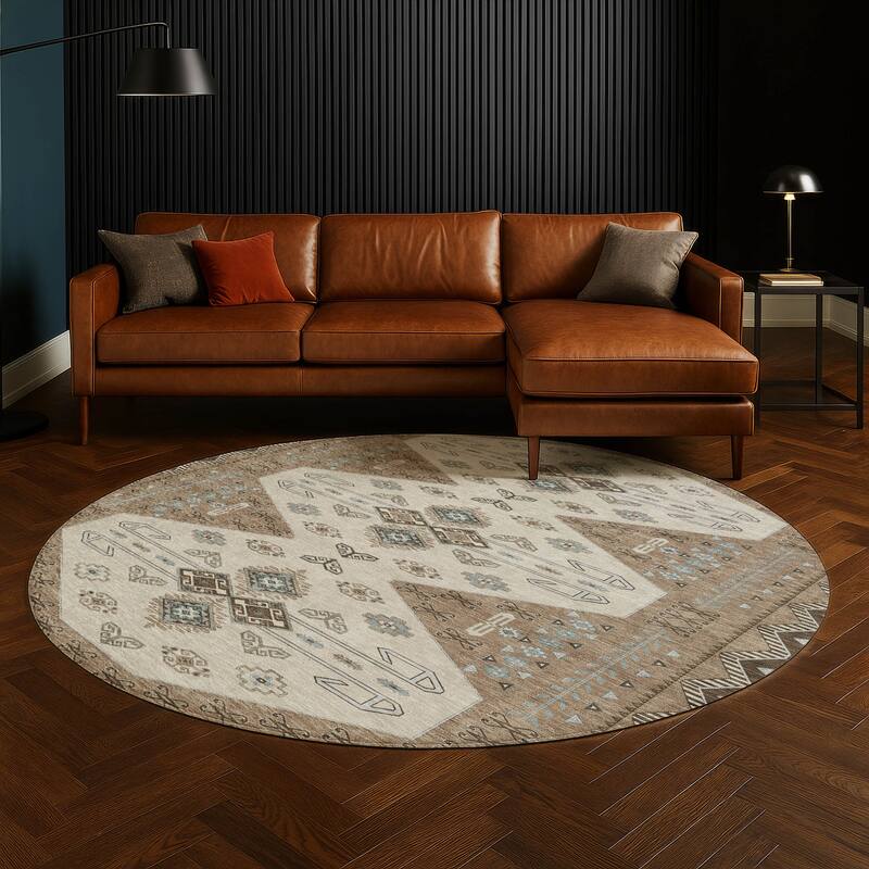 Machine Washable Indoor/ Outdoor Global Hiawatha Chantille Rug