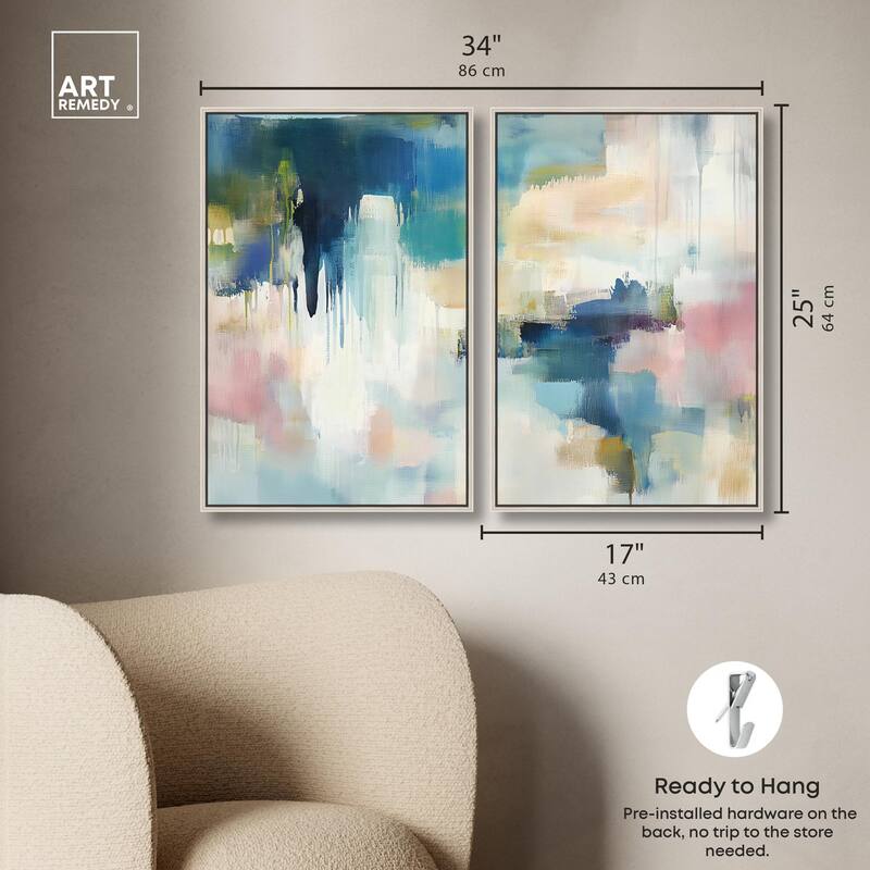 Pale Periwinkle II Canvas Set of 2 by Art Remedy