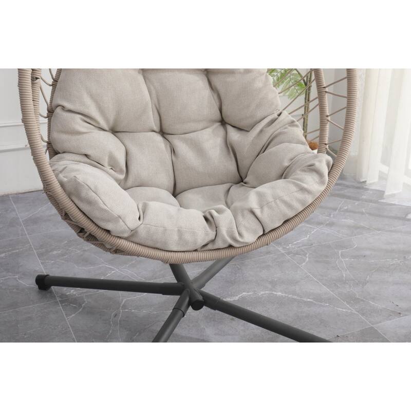 Outdoor Egg-shaped Hanging Chair with Stand