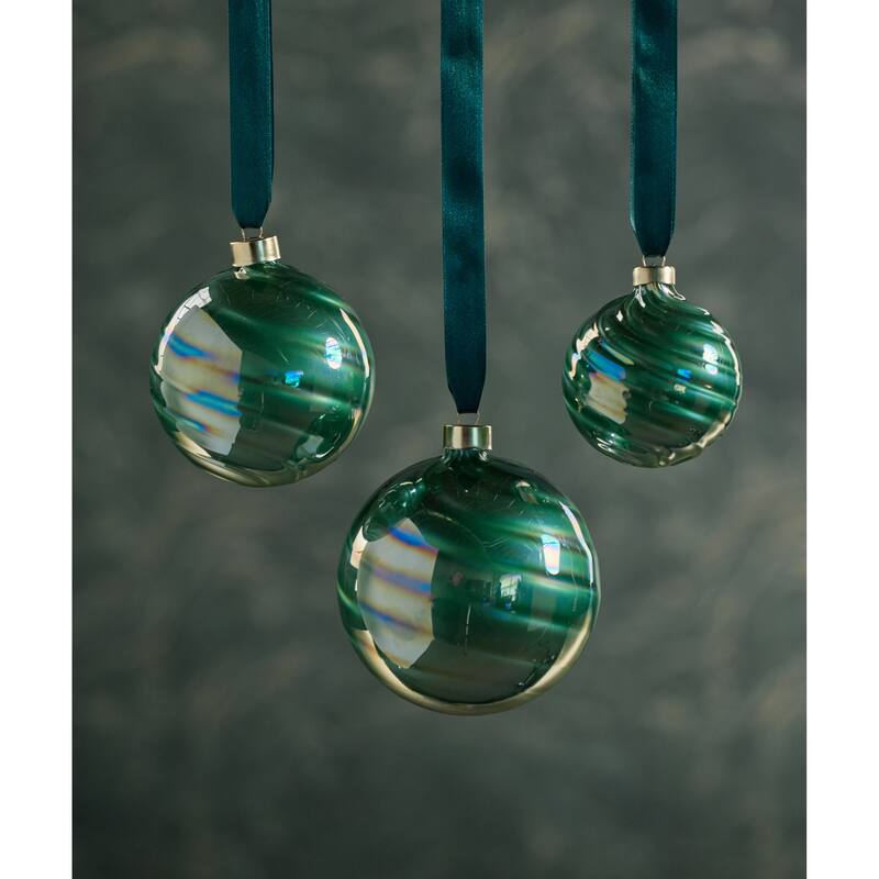 4.75" Pearl Luster Glass Ball Ornaments, Set of 4