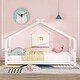 preview thumbnail 2 of 8, Twin Size Wooden House Bed with Playhouse Design , Sturdy Pine Frame, Semi-Enclosed for Comfortable Sleep