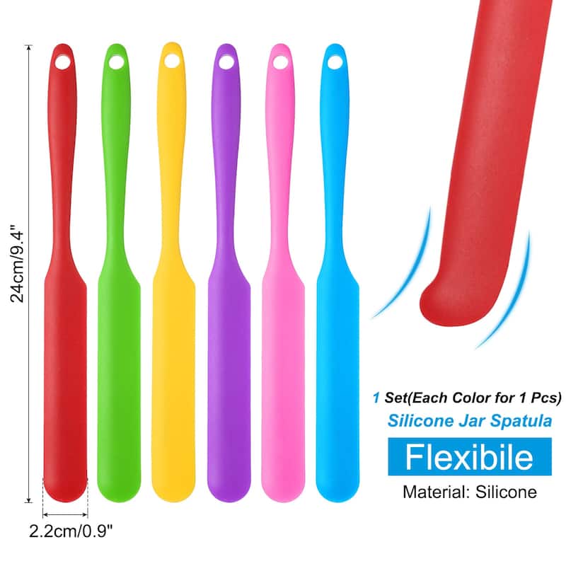 6Pcs Jar Spatula Jam Spreader with Handle - Blue/Green/Pink/Purple/Red/Yellow