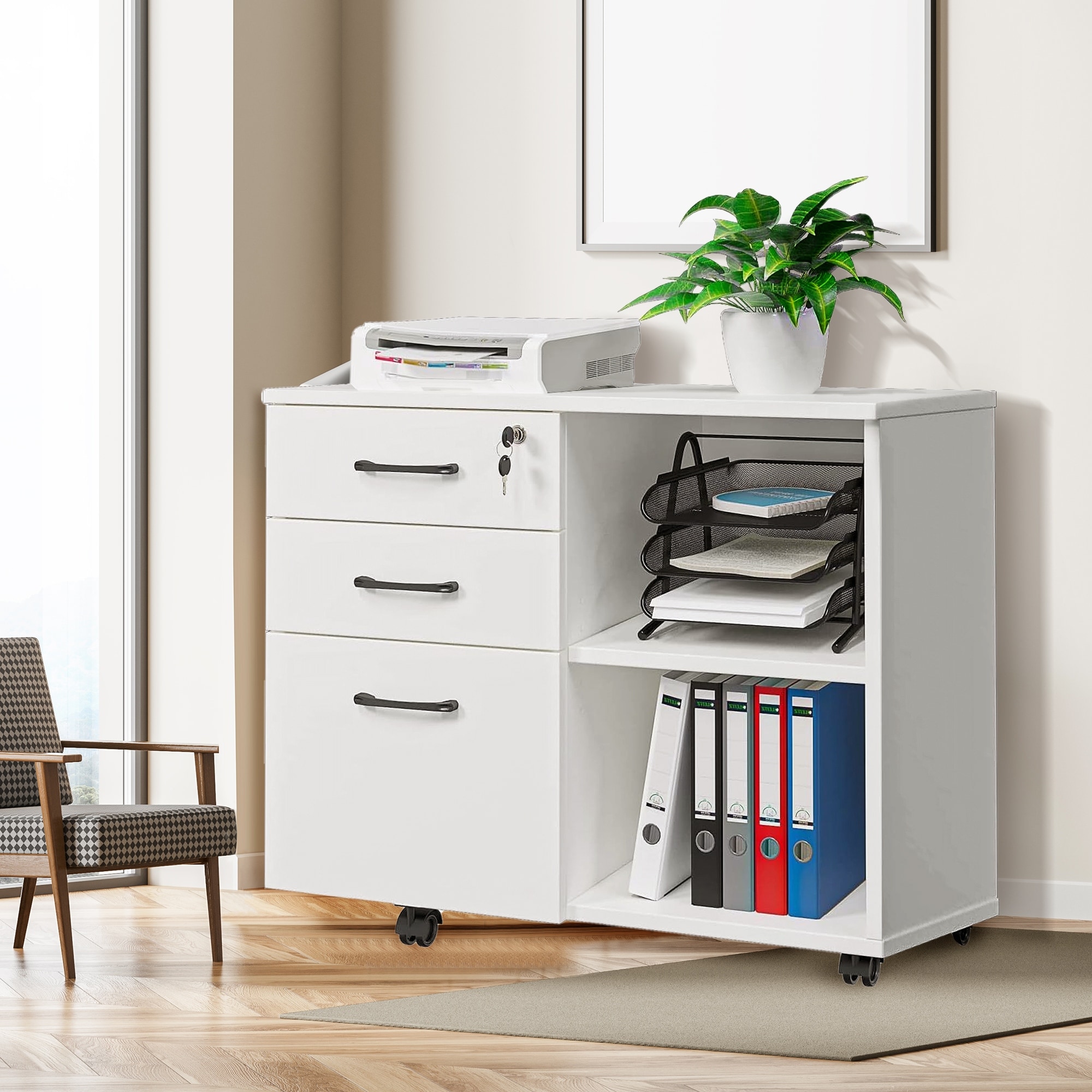 Hansabenne 3 Drawer Office File Mobile Lateral Filing