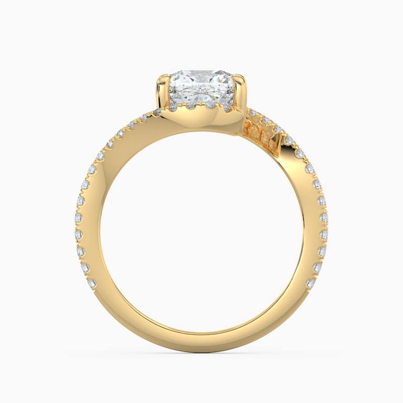 Auriya 14k Gold Cushion Lab Grown Diamond Bypass Engagement Ring 1.00 to 5.00 ct. tw. (F-G, VS)