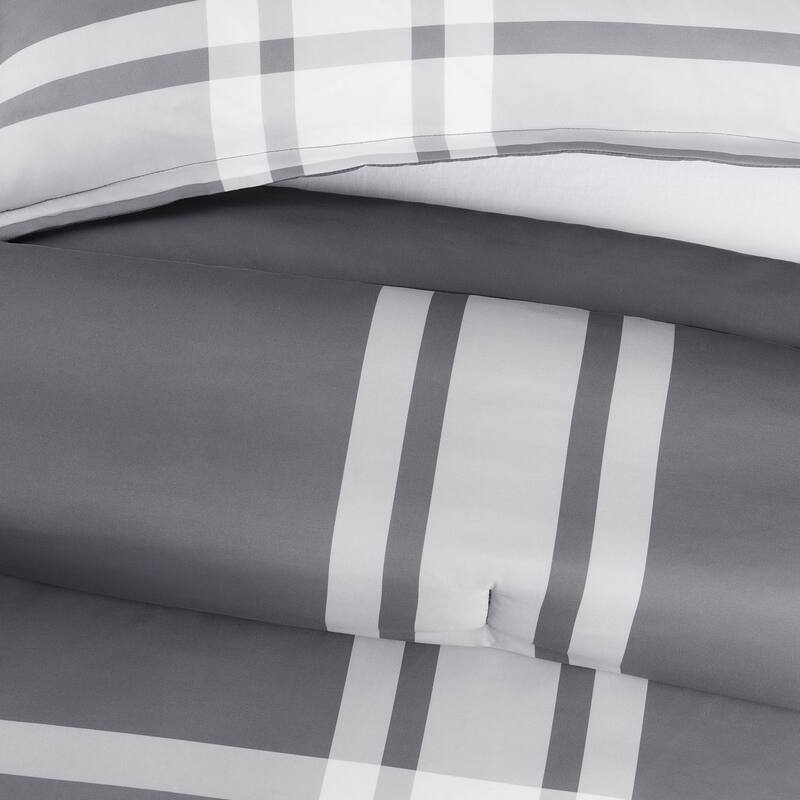 Serta Simply Clean Jax Plaid Antimicrobial Bedding Set with Sheets