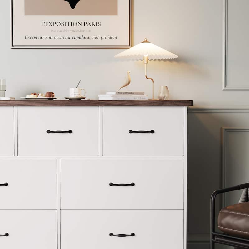 47.16" W Double Dresser, 7 Drawer Dresser