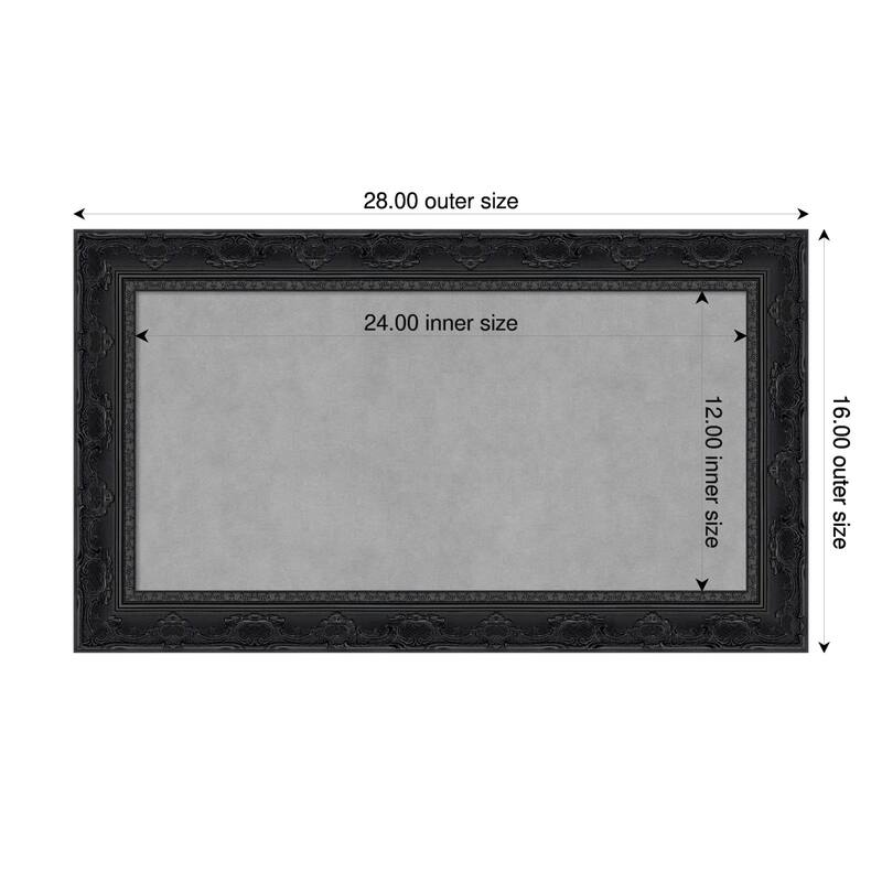 Amanti Art Filigree Gloss Black Framed - 28 x 16 in - Filigree Gloss Black