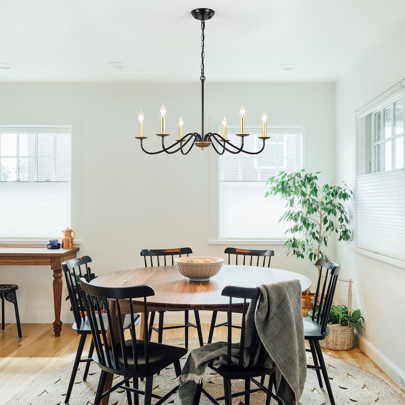 6-Light 27.55-inch Farmhouse Chandeliers for Living Room Foyer Hallway