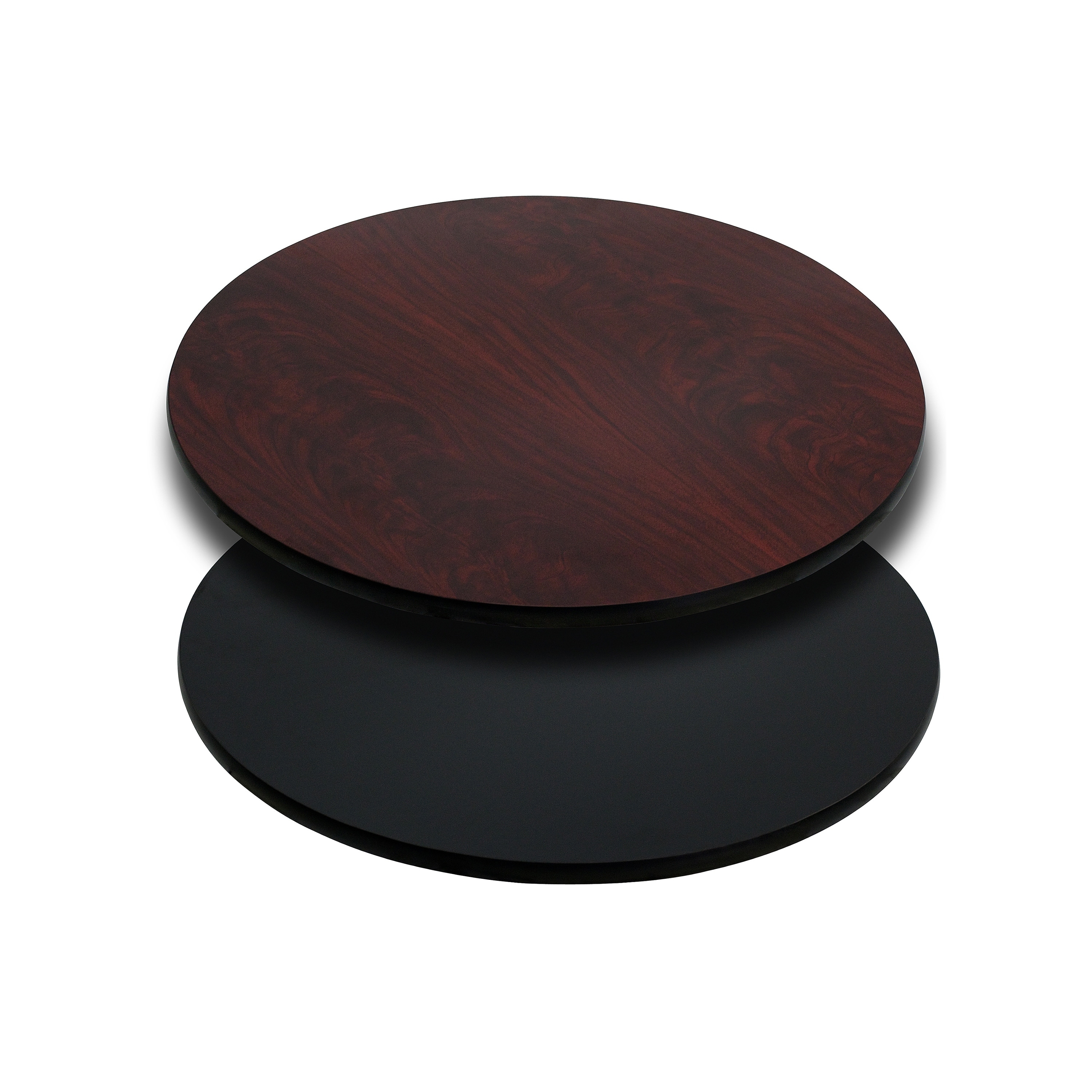 42'' ROUND TABLE TOP WITH BLACK OR MAHOGANY REVERSIBLE LAMINATE TOP 