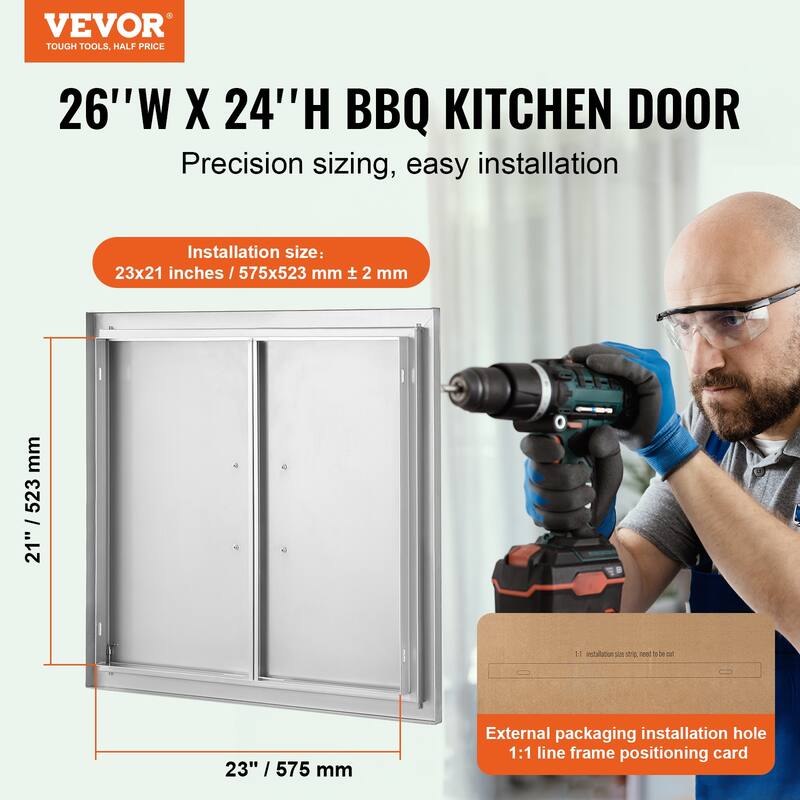 VEVOR Stainless Steel Double Kitchen Access Doors