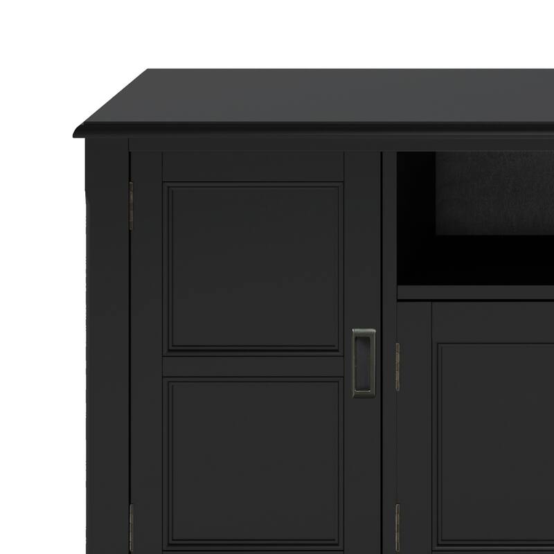 WYNDENHALL Portland SOLID WOOD 72" Wide Transitional TV Media Stand For TVs upto 80 inches - 17.5" D x 72" W x 26" H