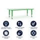 preview thumbnail 16 of 41, 23.625"W x 47.25"L Plastic Adjustable Activity Table-School Table for 6
