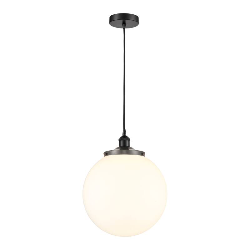 Innovations Lighting Beacon - 1 Light 14" Cord Hung Mini Pendant. - Matte White/Matte Black