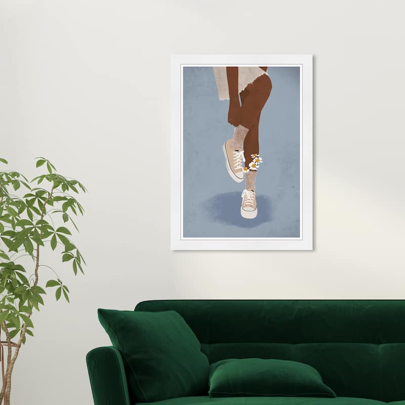 Wynwood Studio Prints Fashion and Glam Was in the garden Blue and Modern & Contemporary Wall Art Canvas Print - White