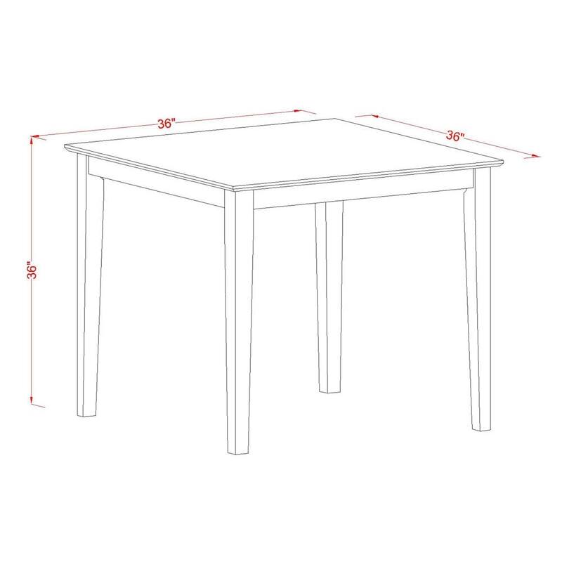 East West Furniture 3 Piece Counter Height Pub Set- a Square Dining Table and 2 Kitchen Chairs, Mahogany(Seat Type Options)
