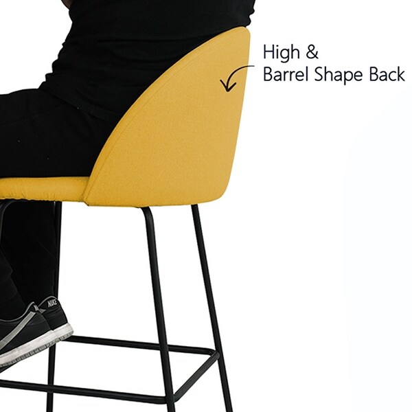 Nano Upholstered 25 inch Metal Frame Counter Stool (Set of 2