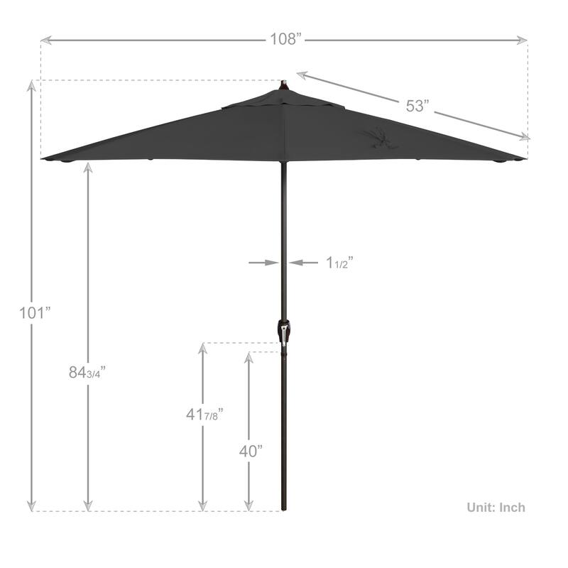 North Bend 9-foot Crank Open Auto-tilt Bronze Finish Patio Umbrella by Havenside Home (Base not included)