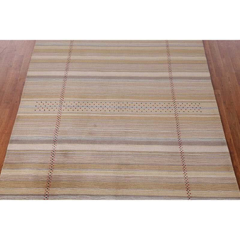 Hand Knotted Oriental 100% Wool Carpet Tribal Animal Pictorial Multi-Colored Gabbeh Area Rug - 7' 8'' X 5' 4''