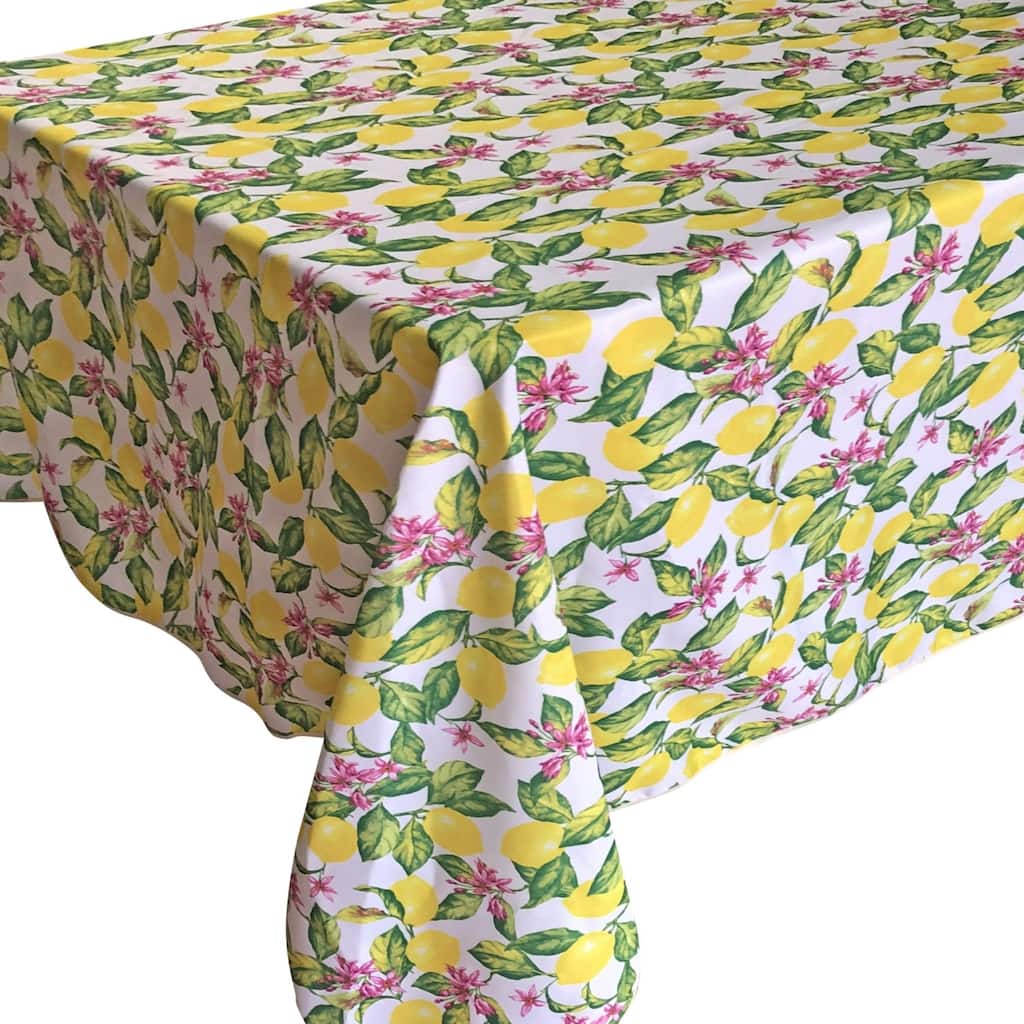 Violet Linen European Lemon Citrus Floral Pattern Tablecloths