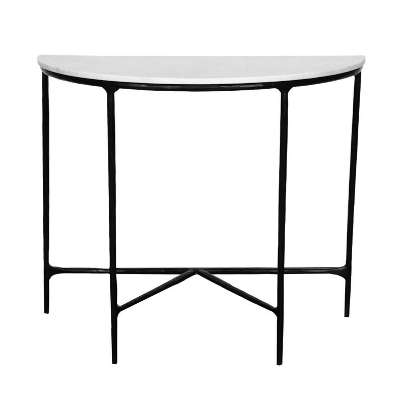 Emryn Marble Demiliune Console Table - 36" x 18" x 30"