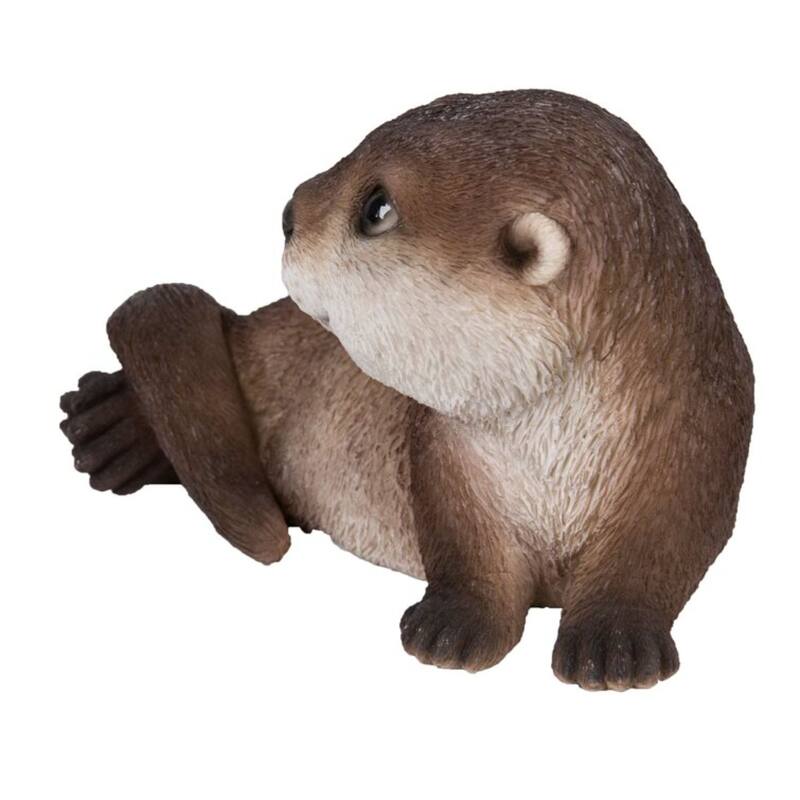 7" Laying Otter Outdoor Garden Statue