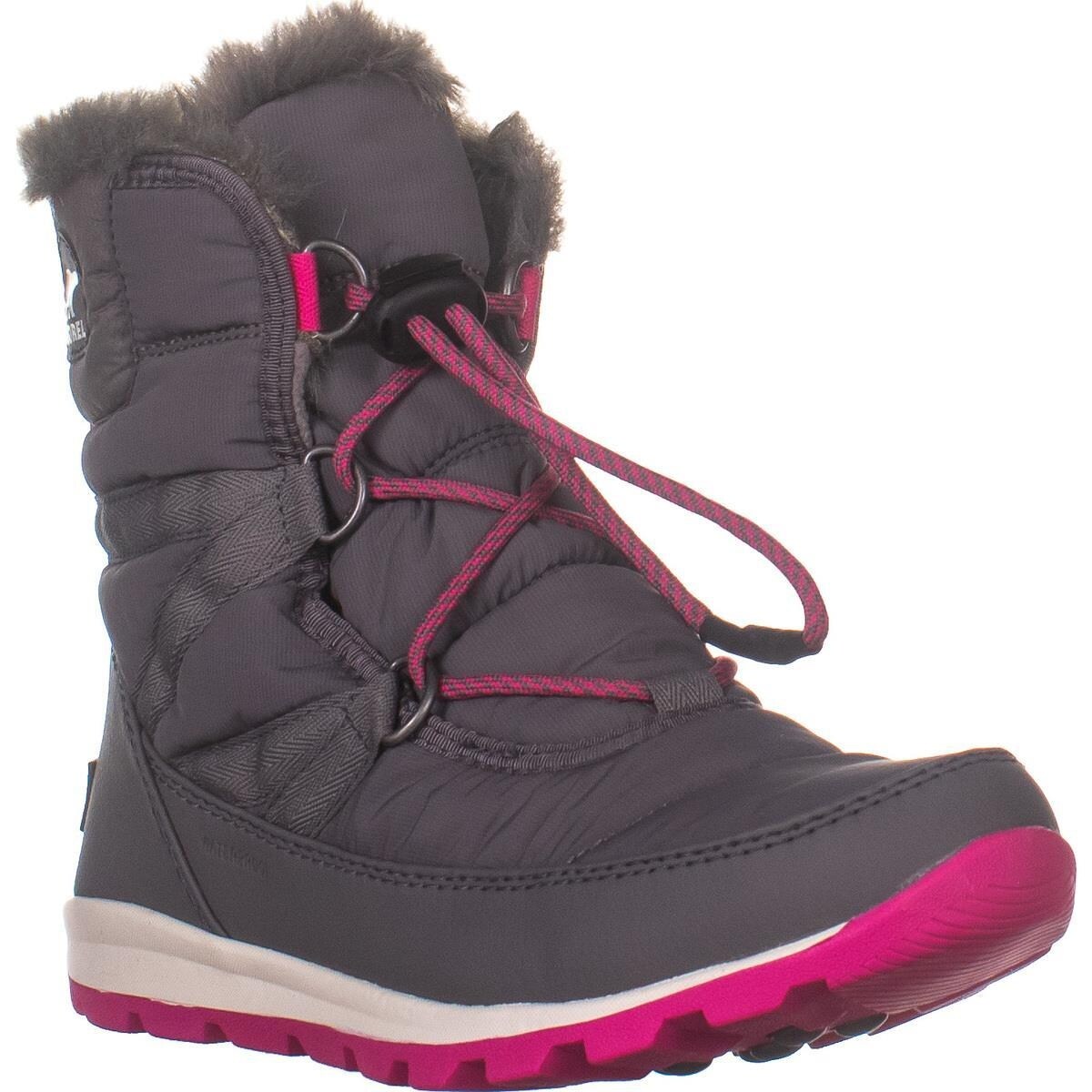 Shop Sorel Youth Whitney Short Lace Winter Boots Quarry Ultra