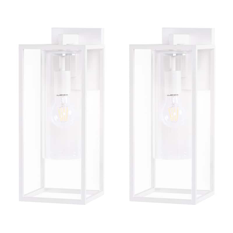 2-Pack Industrial Metal Outdoor Wall Lantern