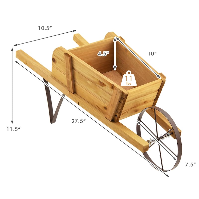 Costway Wooden Wagon Planter Decorative Indoor/Outdoor Rustic Flower - See Details