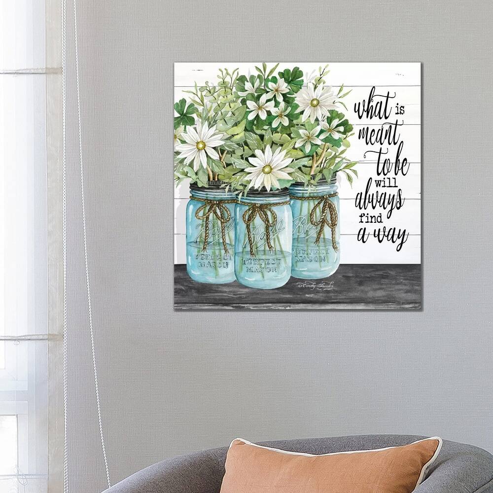 iCanvas "Blue Jars - What is Meant to Be" by Cindy Jacobs Canvas Print