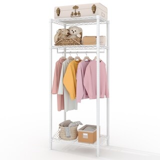 Sturdy Clothes Rack with Adjustable Shelves – Metal Garment Rack for Bedroom, Laundry & Living Room.