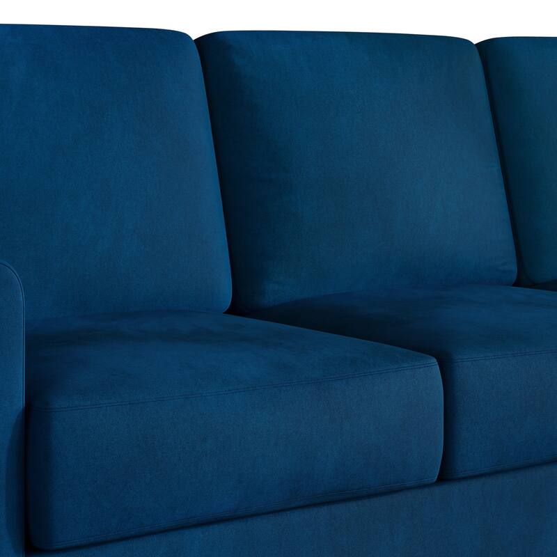 Clayfell Goliad Velvet Arm Sofa with Pocket Spring, Soft Cushions, Clean Lines Design