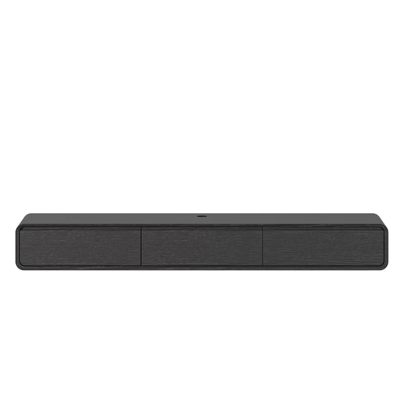 Floating Modern TV Stand for Living Room, Wall-Mounted Entertainment Center with Storage Drawers, Solid Wood, Fully-Assembled